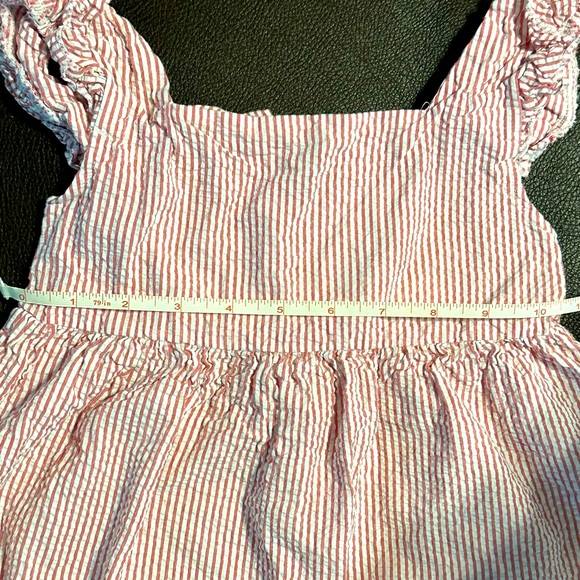 Toddler seersucker summer dress red white striped sizetagmissing readdescription - Picture 10 of 12